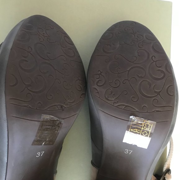 L' Artiste by Spring Step Adorn Gray w/ Cream Leather Slingbacks 37/7M - Picture 7 of 10